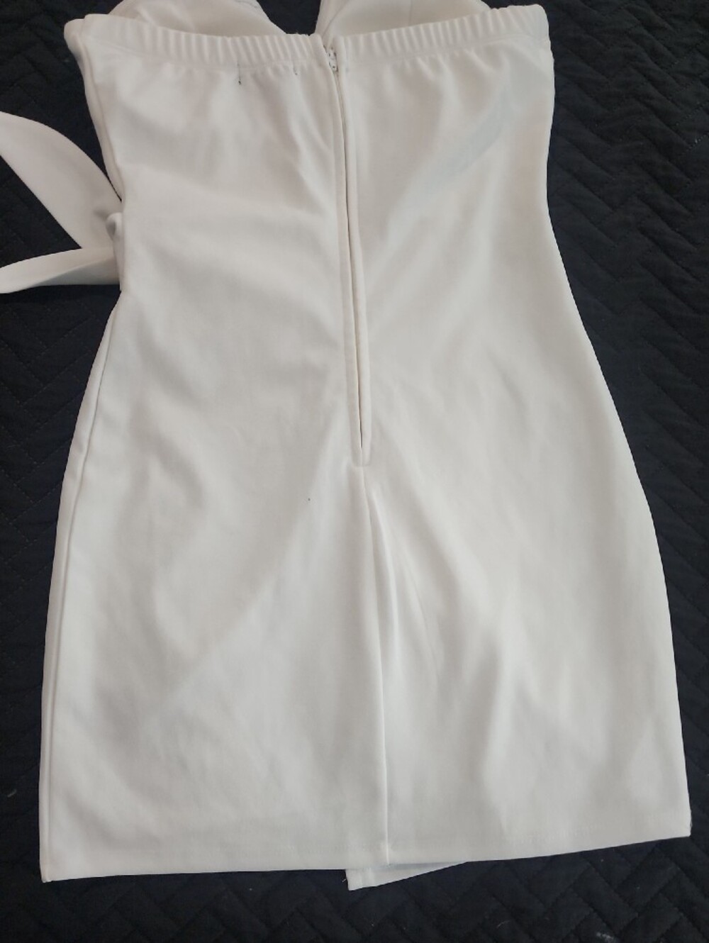 Trixxi White Strapless Tie-Waist Sheath Dress - Picture 3 of 7